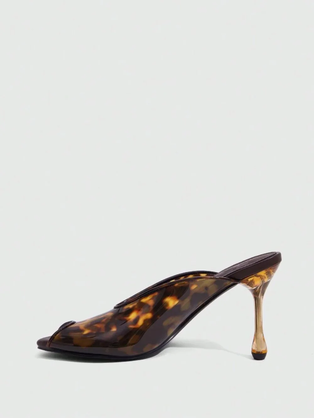 Coffee Brown Elegant Women's Wedges Open Toe Leopard Print Peep Toe Sandal